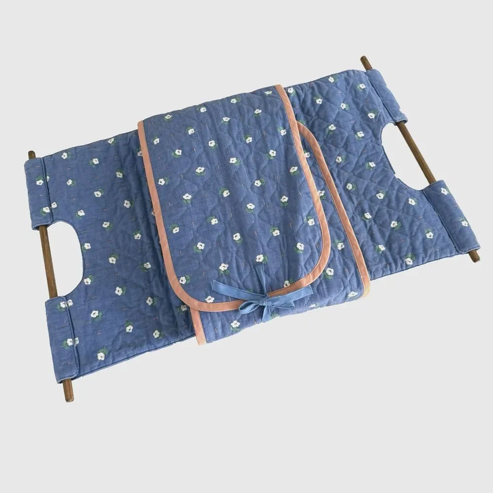 Quilted Potluck Casserole Carrying Case Bag Picnic Food Handmade Blue Large